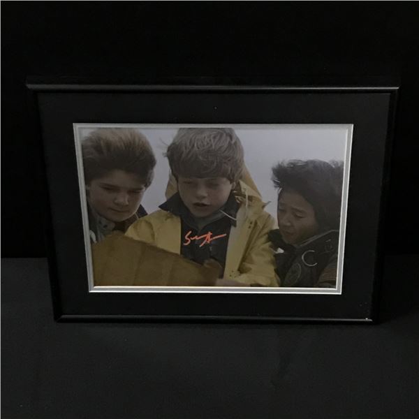 SEAN ASTIN SIGNED AND FRAMED GOONIES 8X10 - WWOC COA