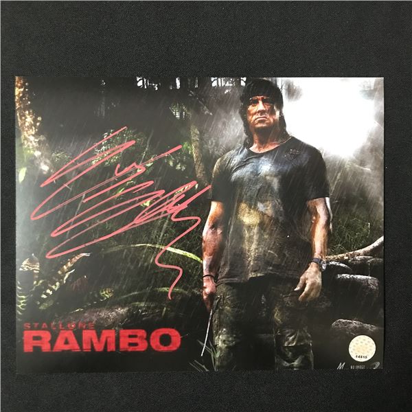 SYLVESTER STALLONE SIGNED RAMBO 8X10 - KB COA