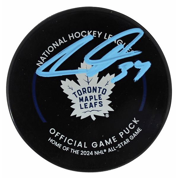 AUSTON MATTHEWS SIGNED TORONTO MAPLE LEAFS HOCKEY PUCK (FANATICS COA)