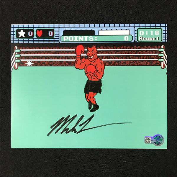 MIKE TYSON SIGNED PUNCH OUT 8X10 - WWOC COA