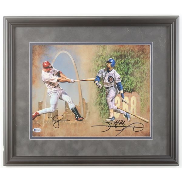MARK MCGWIRE AND SAMMY SOSA SIGNED AND FRAMED 20 X 24 PRINT (BECKETT COA)