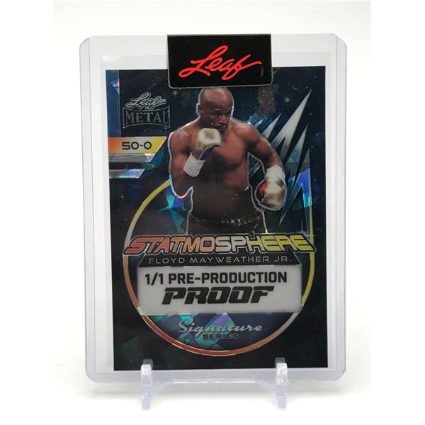 LEAF METAL 50-0 SIGNATURE SERIES FLOYD MAYWEATHER JR 1/1 PRE PRODUCTION PROOF TRADING CARD