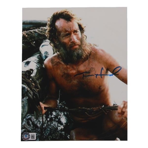 TOM HANKS SIGNED CASTAWAY 8X10 - BECKETT COA