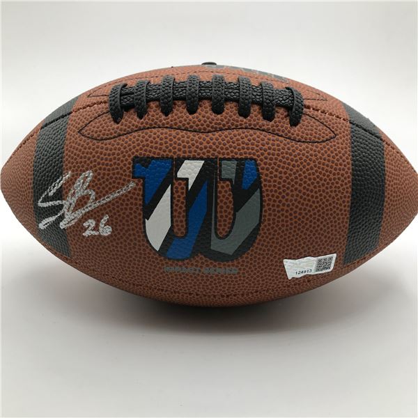 SAQUAN BARKLEY SIGNED WILSON FOOTBALL (ACE COA)