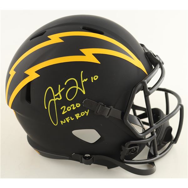 JUSTIN HERBERT SIGNED AND INSCRIBED CHARGERS FULL SIZE HELMET (BECKETT COA)