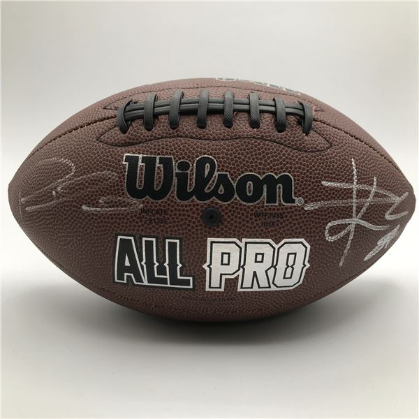 PATRICK MAHOMES AND TRAVIS KELCE SIGNED WILSON PRO FOOTBALL (ACE COA)