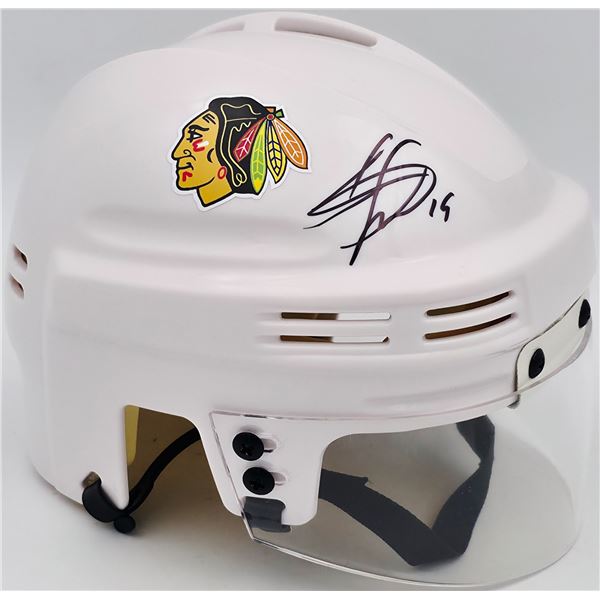 JONATHAN TOEWS SIGNED CHICAGO BLKACKHAWKS MINI HELMET (BECKLETT COA)