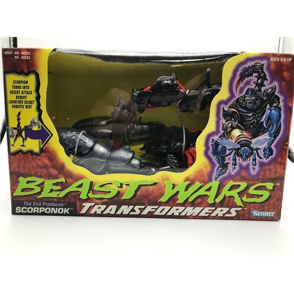 MINT ON CARD KENNER 1995 TRANSFORMERS BEASTWARS SCORPONOX