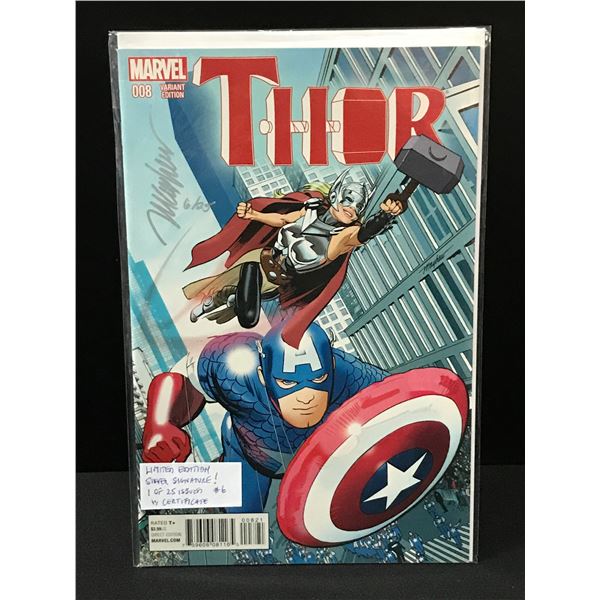 THOR #8 LIMITED EDITION SILVER SIGNATURE 1 OF ONLY 25 ISSUED WITH CERTIFICATE - MARVEL COMICS