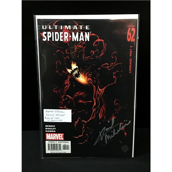 ULTIMATE SPIDERMAN #62 SIGNED SPECIAL SPIDEY VARIANT #236 OF 1,200 WITH CERTIFICATE