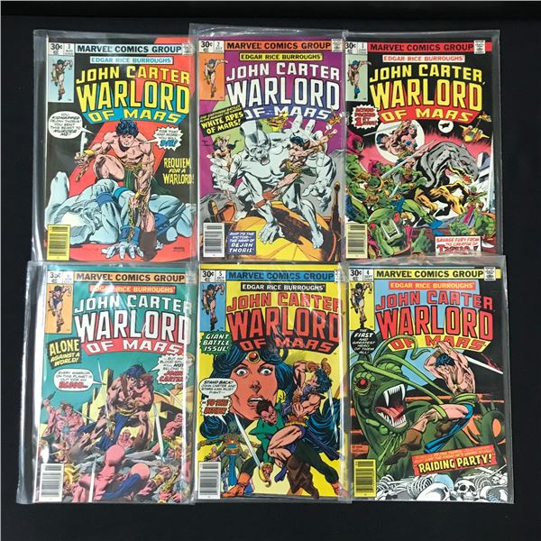 LOT OF 6 JOHN CARTER WARLORD OF MARS COMICS #1-6 - MARVEL COMICS