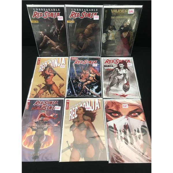 LOT OF 9 COMICS INCLUDING 8 RED SONJA