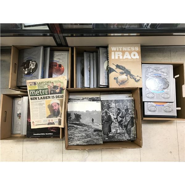 LARGE LOT OF VINTAGE WAR BOOKS AND NEWSPAPER