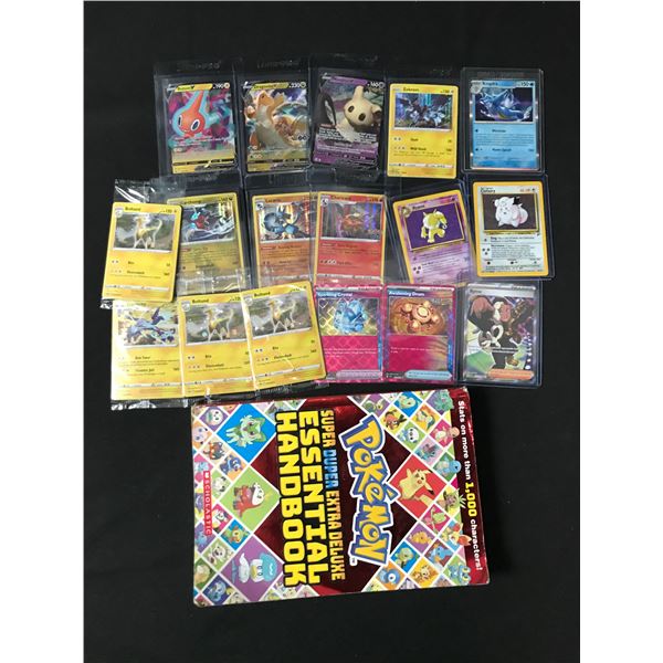 LOT OF POKEMON CARDS AND HANDBOOK