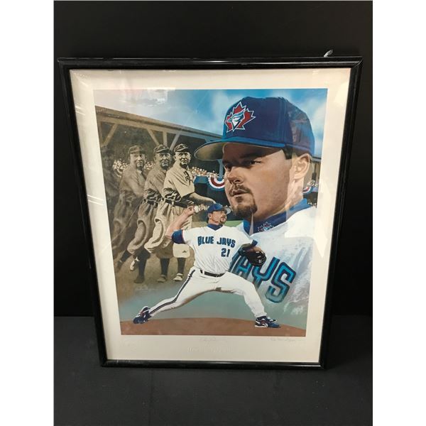 LTD EDITION 20 X 28 ROGER CLEMENS SIGNED AND FRAMED TORONTO BLUE JAYS LITHO