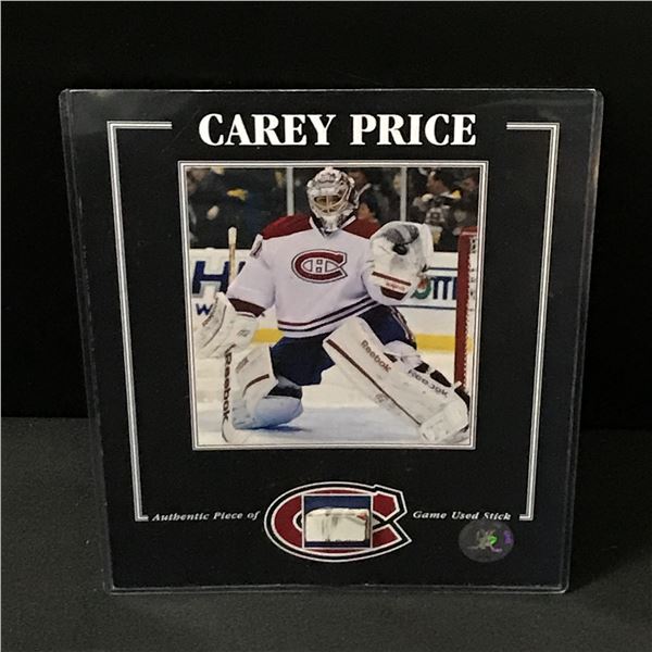 CAREY PRICE GAME USED STICK PRESENTATION PIECE - GREATS OF THE GAME COA