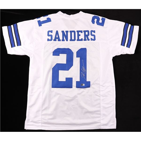 BARRY SANDERS SIGNED FOOTBALL JERSEY - BECKETT COA