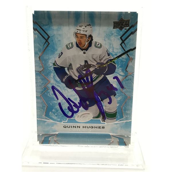 QUINN HUGHES SIGNED TRADING CARD