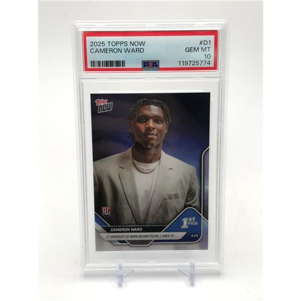 2025 TOPPS NOW CAMERON WARD TRADING CARD - PSA GRADE 10