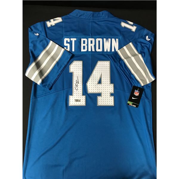 AMON ST BROWN SIGNED FOOTBALL JERSEY - ACE COA