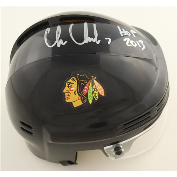 CHRIS CHELIOS SIGNED MINI HELMET SCHWARTZ COA