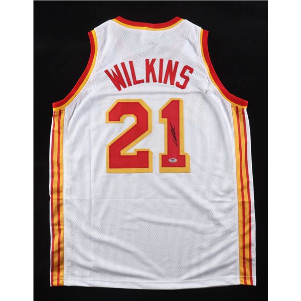 DOMINIQUE WILKINS SIGNED ATLANTA HAWKS BASKETBALL JERSEY - PSA COA