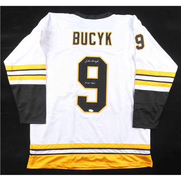 JOHNNY BUCYK SIGNED BOSTON BRUINS JERSEY - JSA COA
