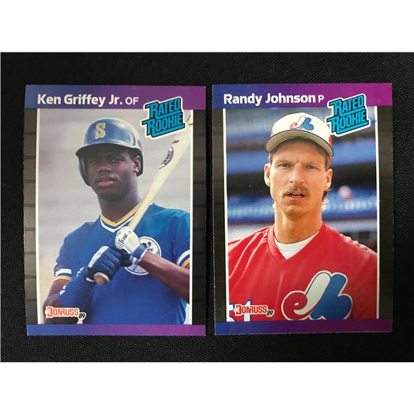1989 DONRUSS KEN GRIFFEY JR AND RANDY JOHNSON RATED ROOKIES BASEBALL CARDS