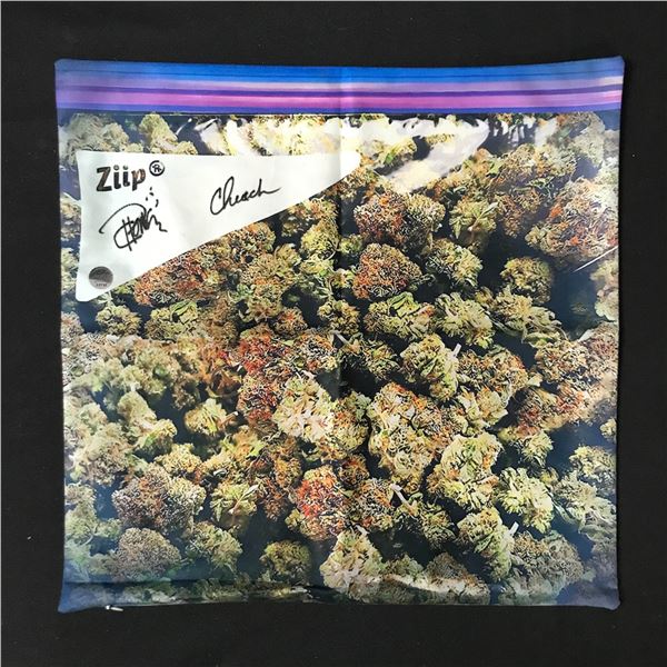 CHEECH AND CHONG SIGNED WEED PILLOW CASE (KB COA
