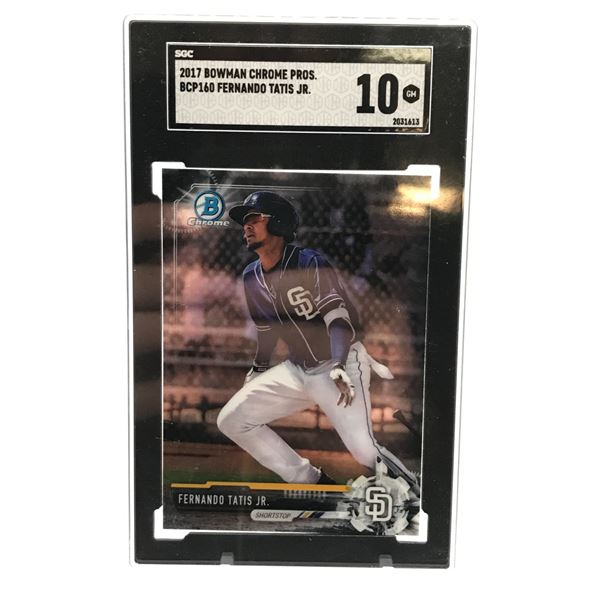 2017 BOWMAN CHROME PROS FERNANDO TATIS JR TRADING CARD - SGC GRADE 10