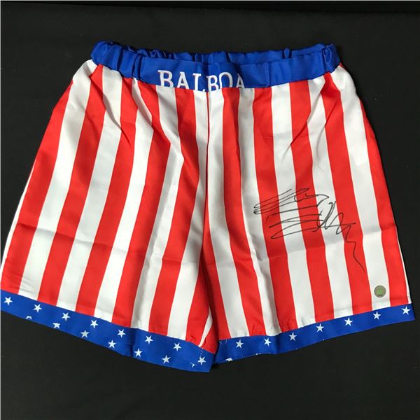 SYLVESTER STALLONE SIGNED ROCKY SHORTS - KB COA