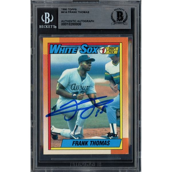 1990 TOPPS FRANK THOMAS SIGNED TRADING CARD - BECKETT COA