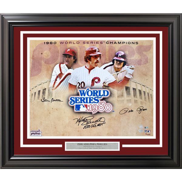 1980 WORLD SERIES CHAMPIONS MULTI SIGNED AND FRAMED 16 X 20 (FANATICS COA)