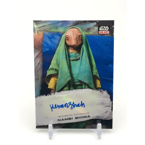 KIRAM SHAH SIGNED NAMBI SHIMA STAR WARS TOPPS CHROME CARD 108/150