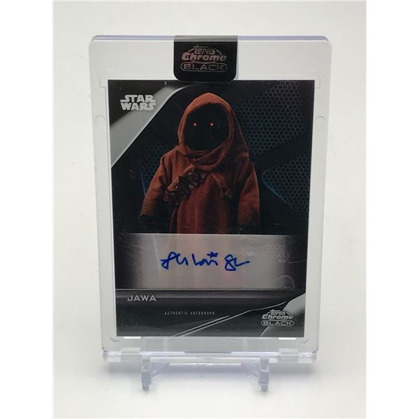 LEILANI SHUI SIGNED JAWA STAR WARS TOPPS CHROME BLACK TRADING CARD - TOPPS COA