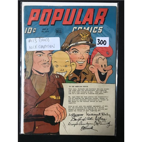 POPULAR COMICS #113 (1943) - DELL COMICS
