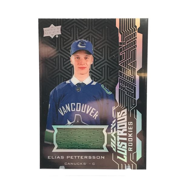 2018-19 UPPER DECK BLACK ELIAS PETTERSSON LUSTROUS ROOKIES PATCH TRAIDING CARD