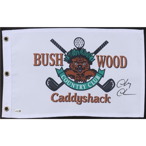 CHEVY CHASE SIGNED BUSHWOOD CADDYSHACK GOLF FLAG - JSA COA