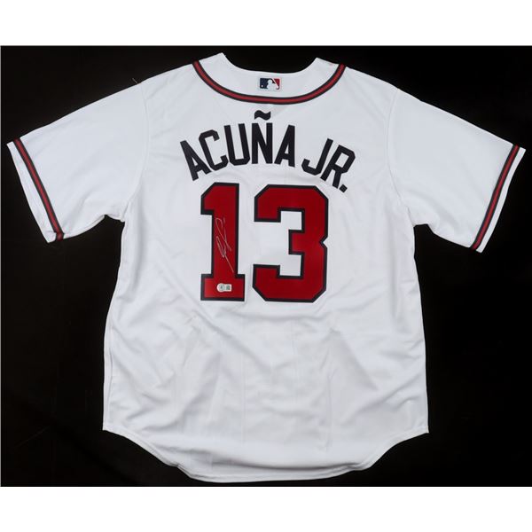 RONALD ACUNA KR SIGNED ATLANTA BRAVES JERSEY - BECKETT COA