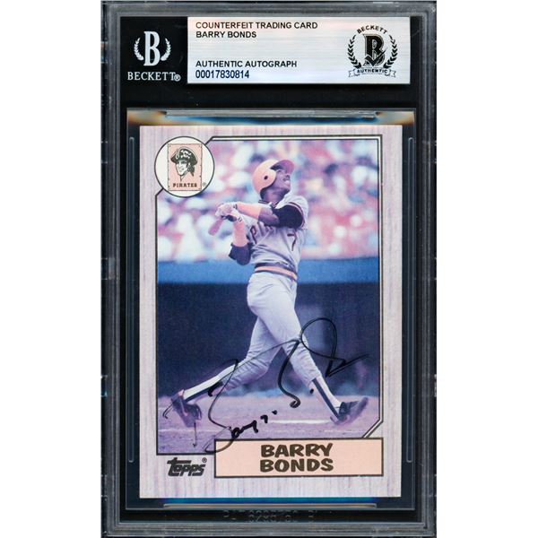 SIGNED BARRY BONDS TRADING CARD - BECKETT COA
