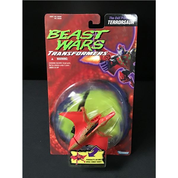 VINTAGE MINT ON CARD TRANSFORMERS BEAST WARS TERRORSAUR ACTION FIGURE - IN ORIGINAL PACKAGING