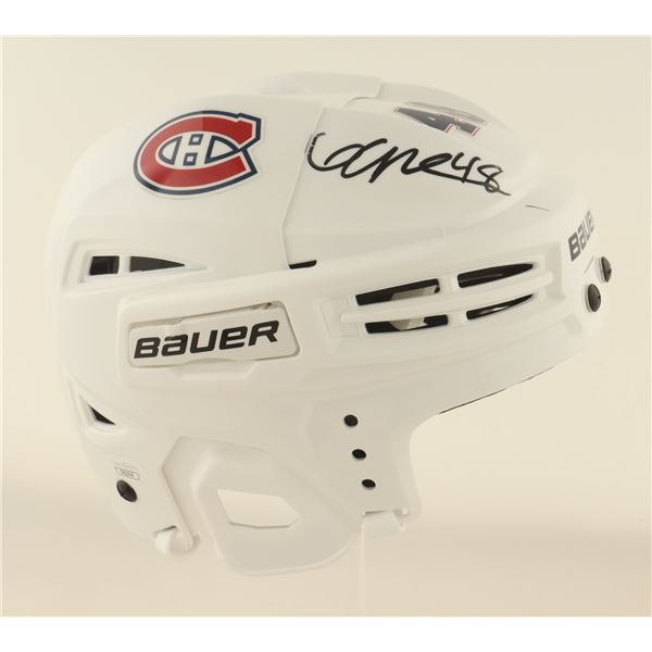 LANE HUDSON SIGNED MONTREAL CANADIANS HELMET (JSA COA)
