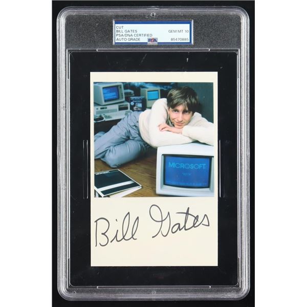 SIGNED BILL GATES CUT AUTOGRAPH - PSA GRADE 10