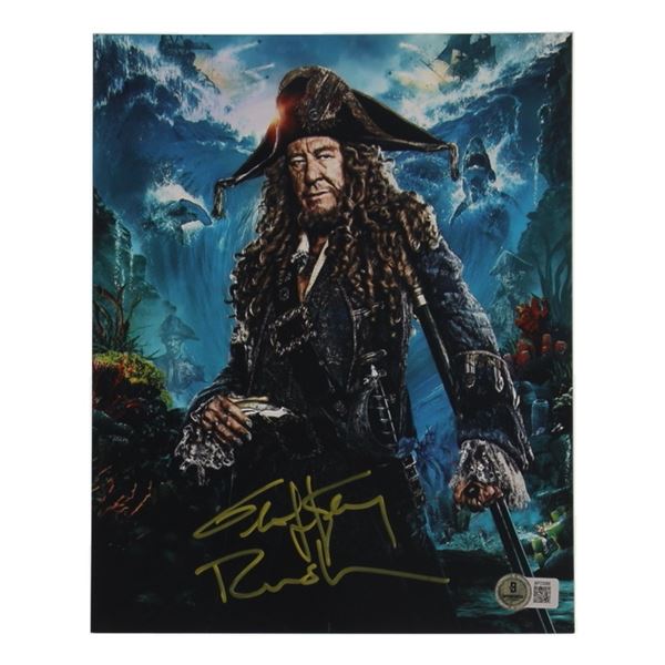 GEOFFREY RUSH SIGNED PIRATES OF THE CARIBBEAN 8X10 - BECKETT COA