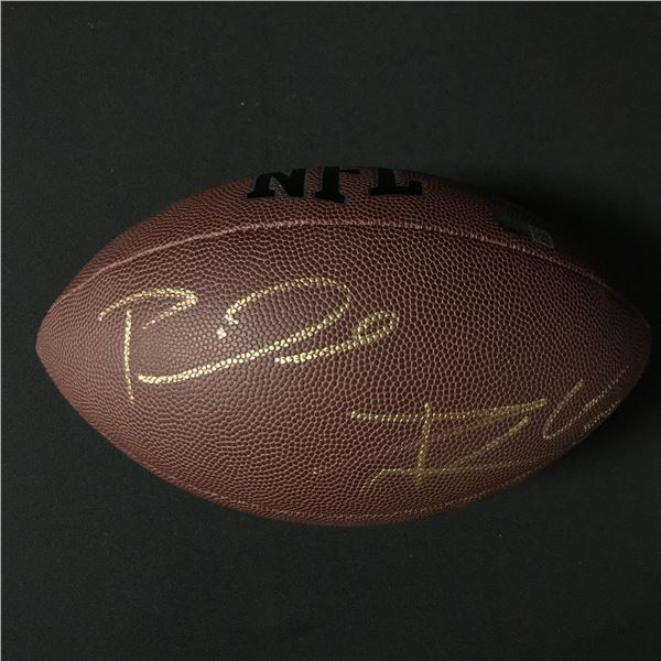 PATRICK MAHOMES AND TRAVIS KELCE SIGNED FOOTBALL WITH COA