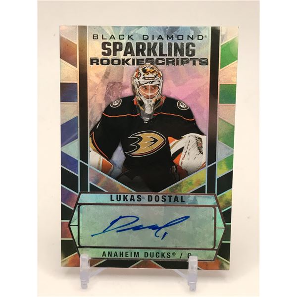 2022-23 UD BLACK DIAMOND SPARKLING ROOKIESCRIPT LUKSA DOSTAL SIGNED TRADING CARD