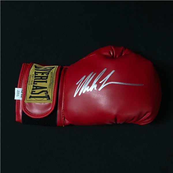 MIKE TYSON SIGNED RED EVERLAST BOXING GLOVE - WWOC COA