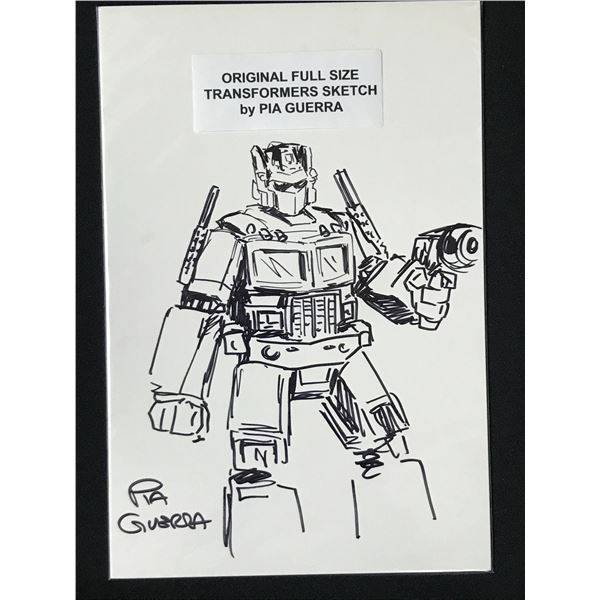 ORIGINAL FILL SIZE TRANSFOMERS SKETCH SIGNED BY PIA GUERRA