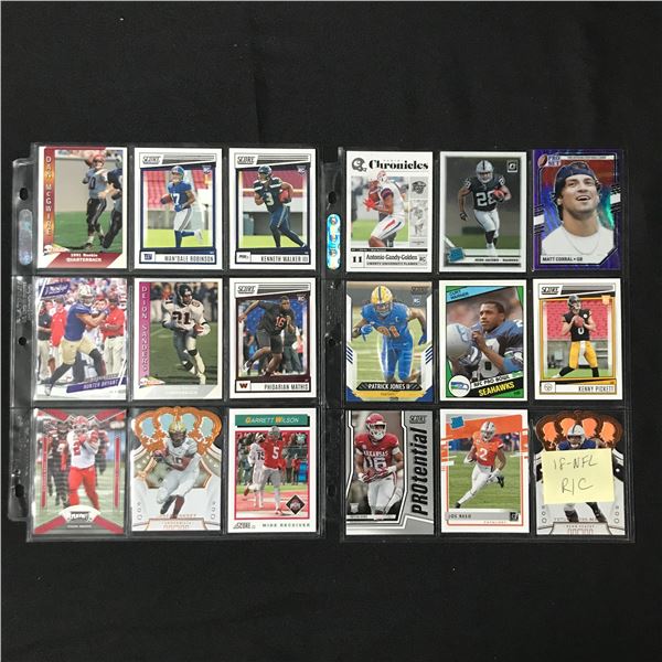 LOT OF 18 NFL ROOKIE TRADING CARDS