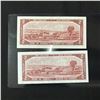 Image 2 : LOT OF 2 HIGH GRADE 1954 CANADA 2 DOLLAR NOTES